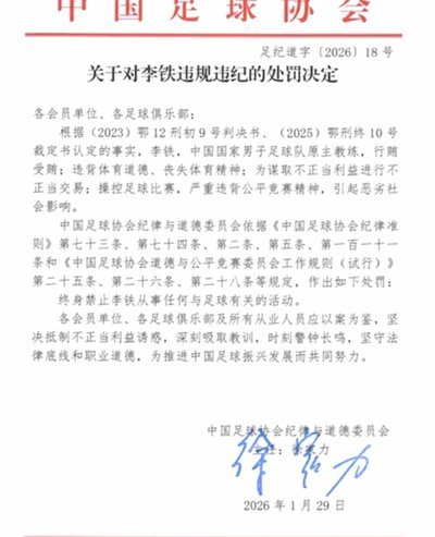 中国足协负责人：本次处罚对象人员类型更加复杂 主体多元